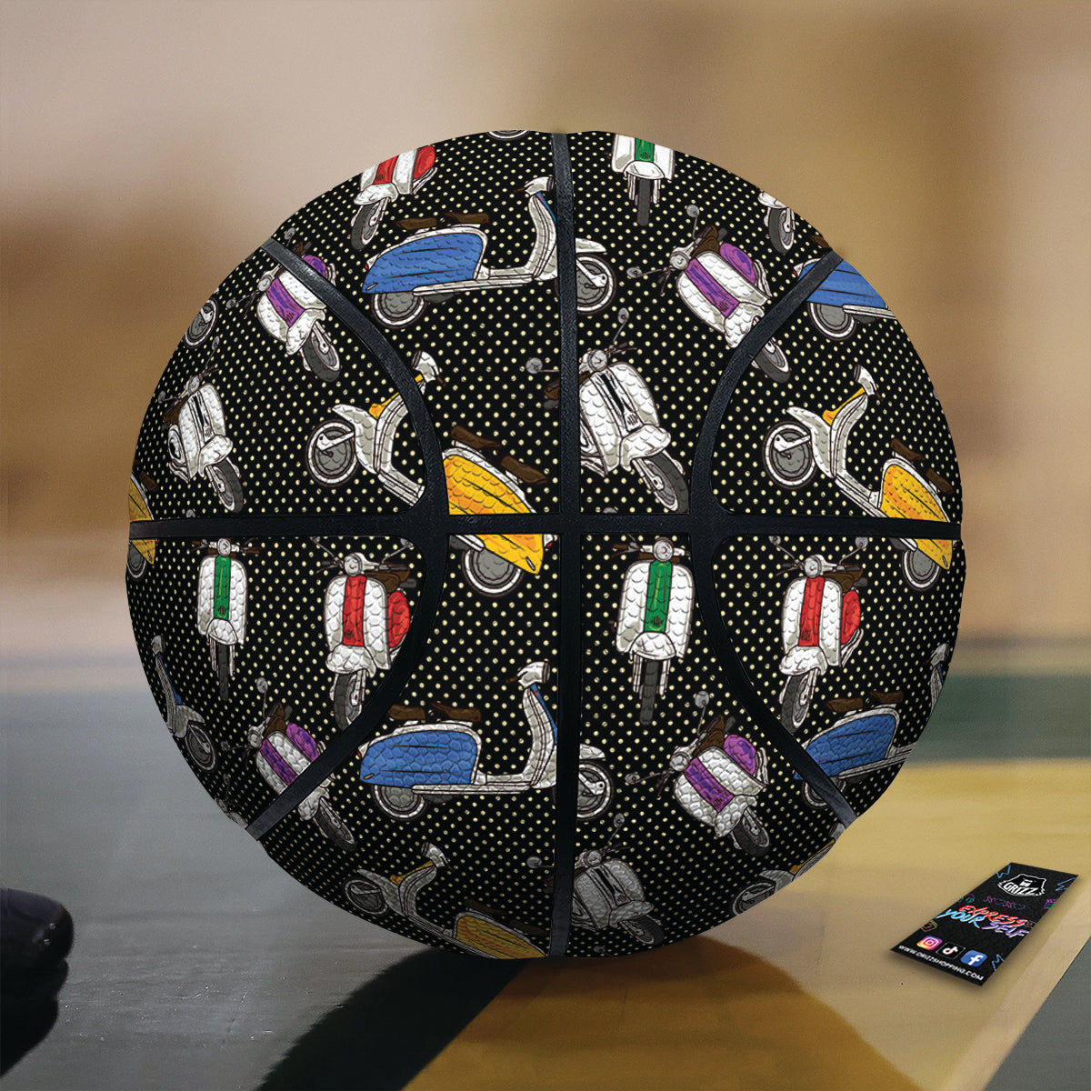 Classic Scooters Print Pattern Basketball-grizzshop