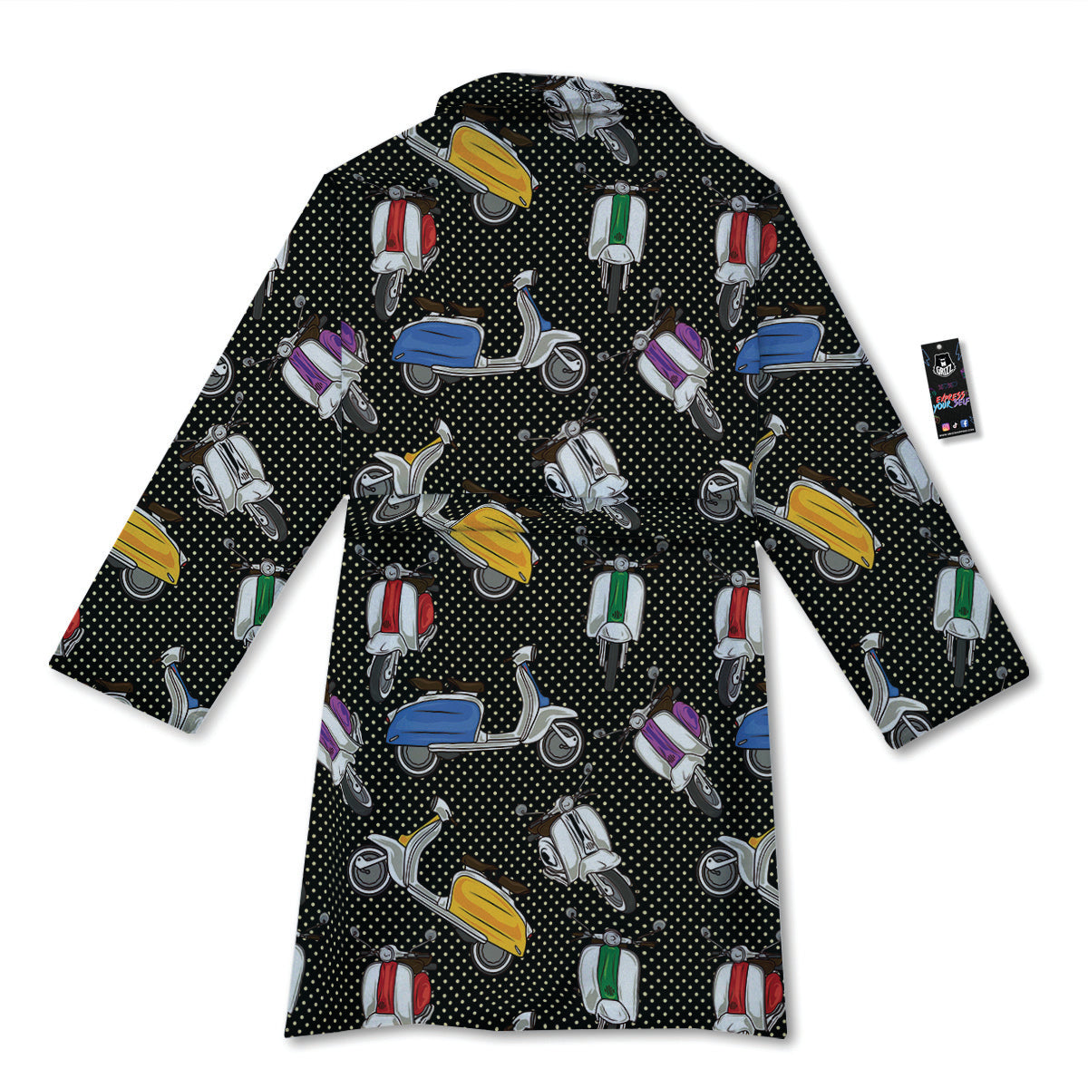 Classic Scooters Print Pattern Bathrobe-grizzshop
