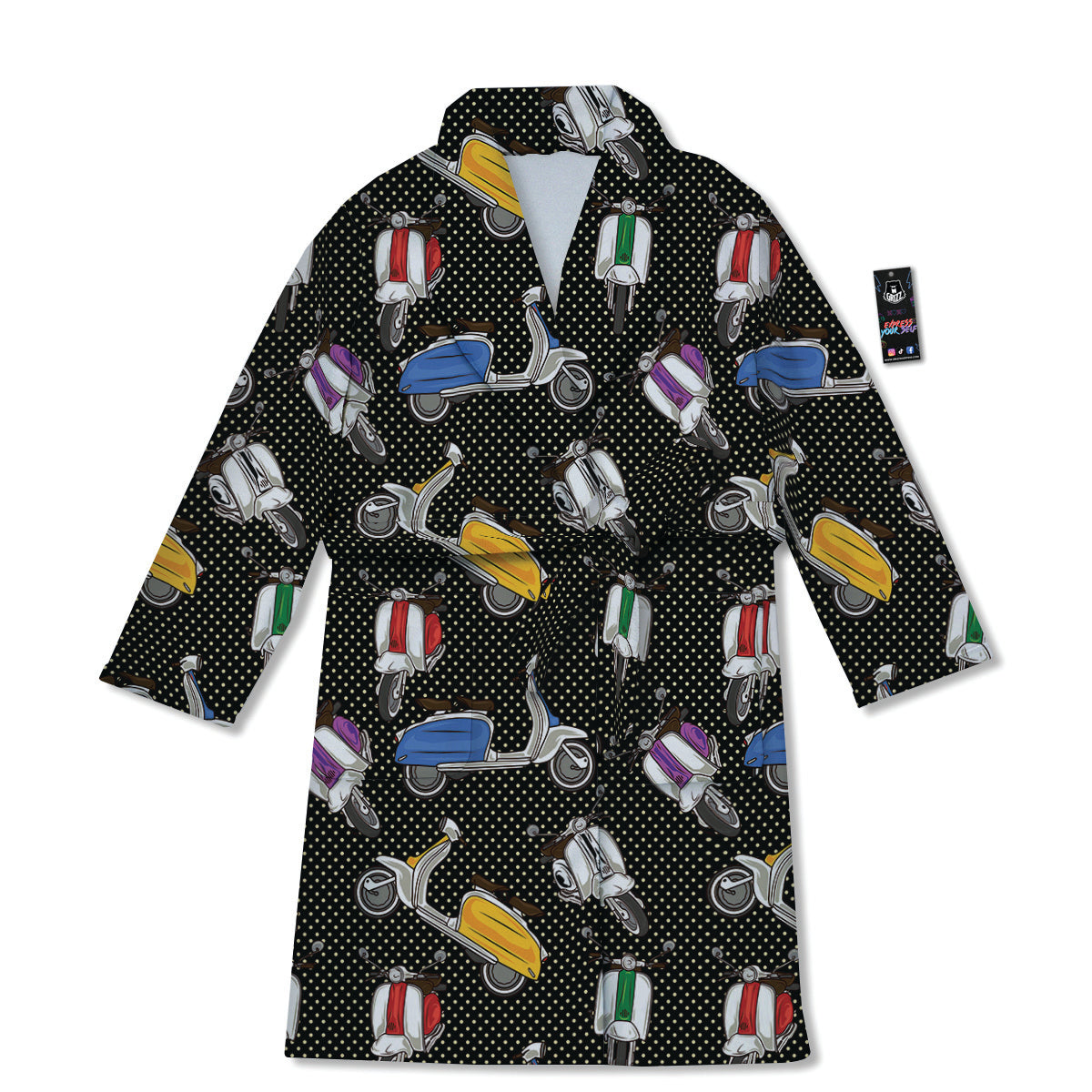 Classic Scooters Print Pattern Bathrobe-grizzshop