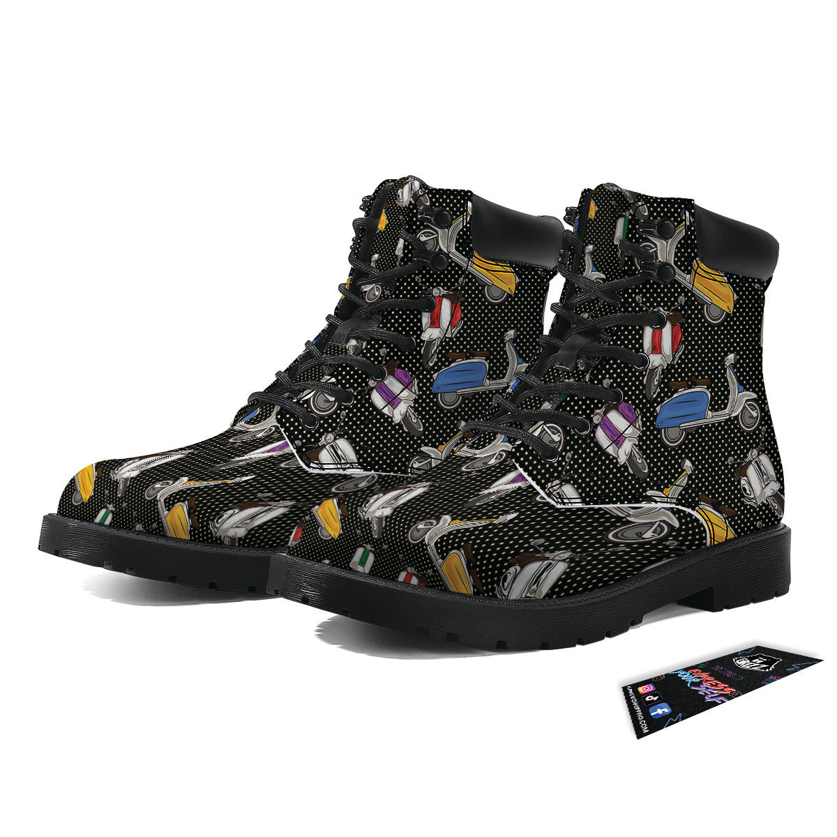 Classic Scooters Print Pattern Boots-grizzshop