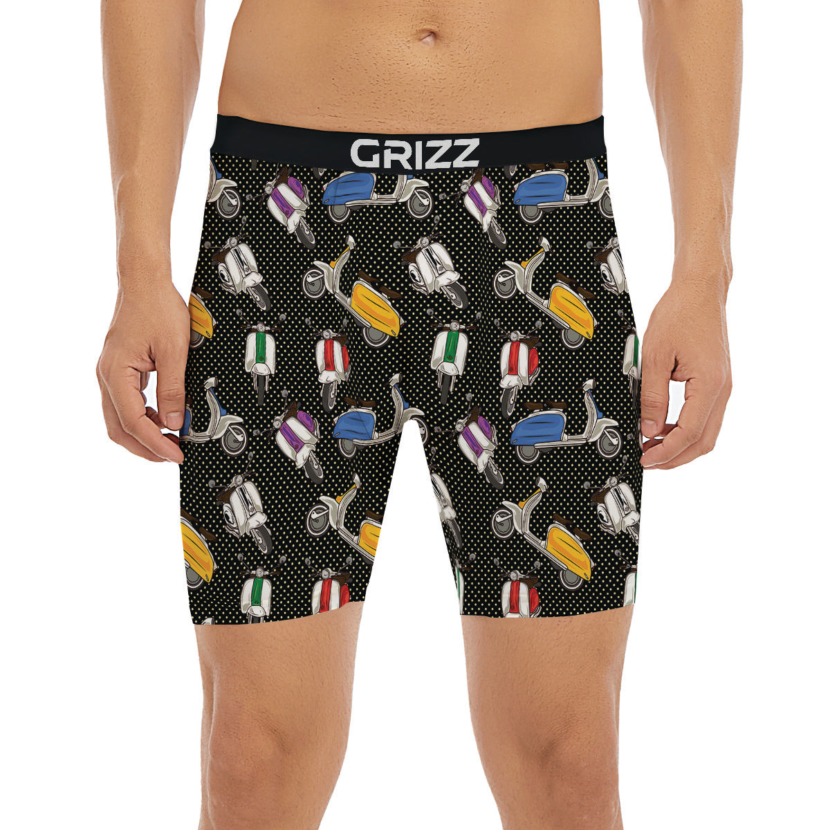 Classic Scooters Print Pattern Boxer Briefs-grizzshop