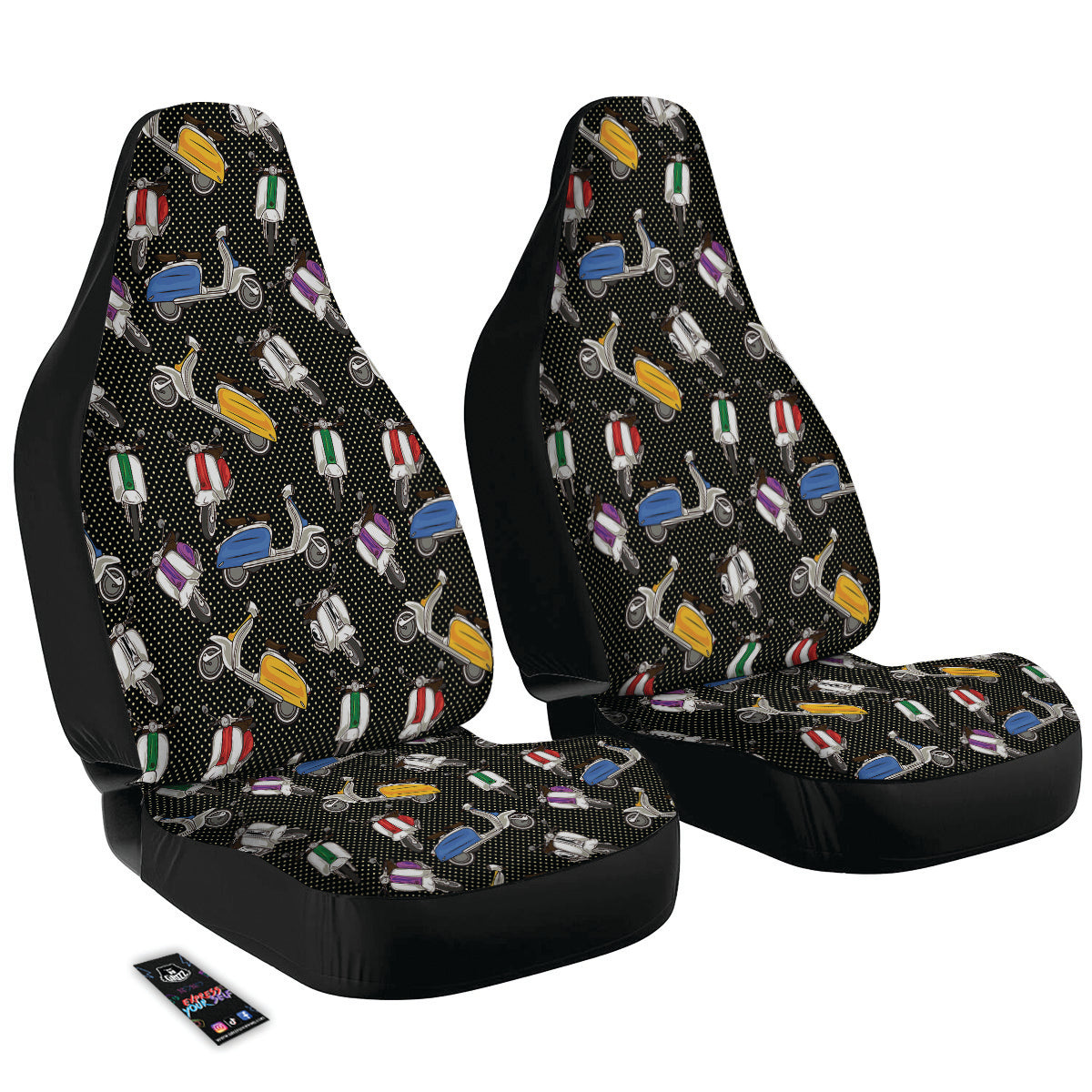 Classic Scooters Print Pattern Car Seat Covers-grizzshop