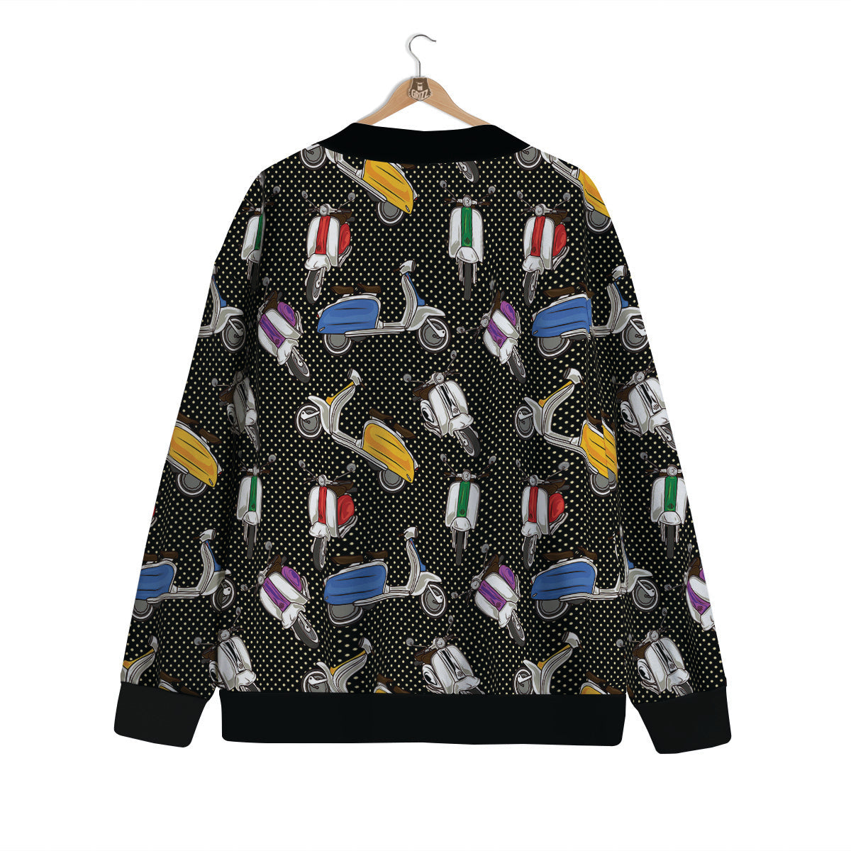 Classic Scooters Print Pattern Cardigan-grizzshop