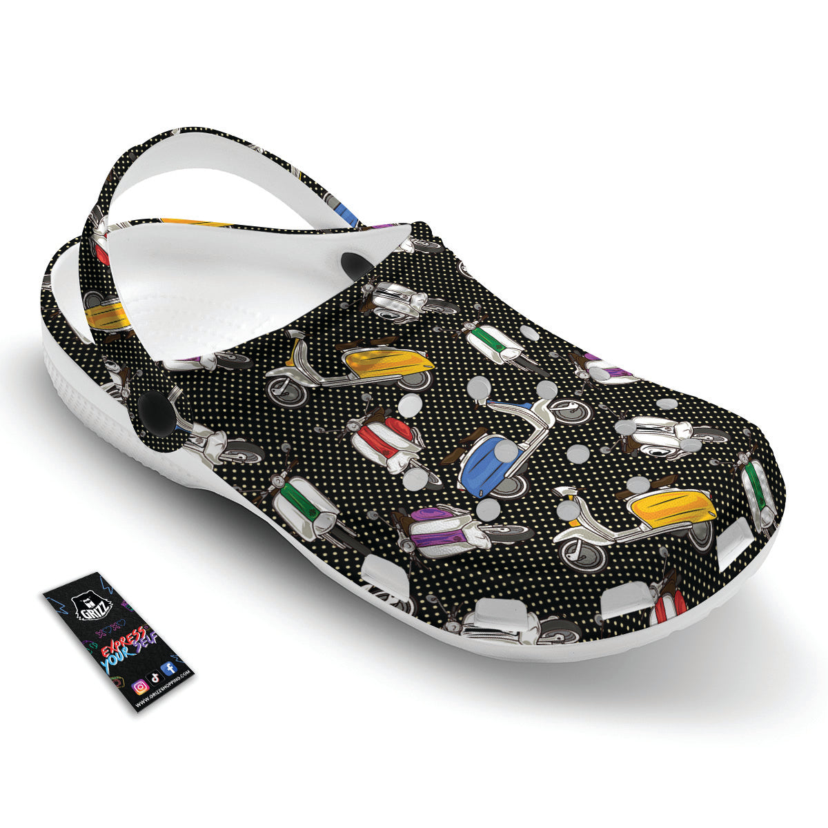 Classic Scooters Print Pattern Clog-grizzshop