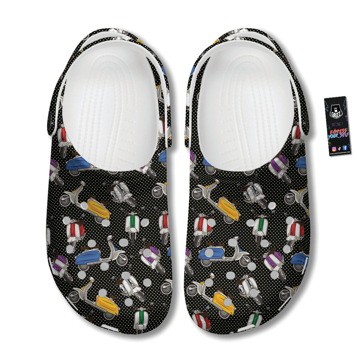Classic Scooters Print Pattern Clog-grizzshop