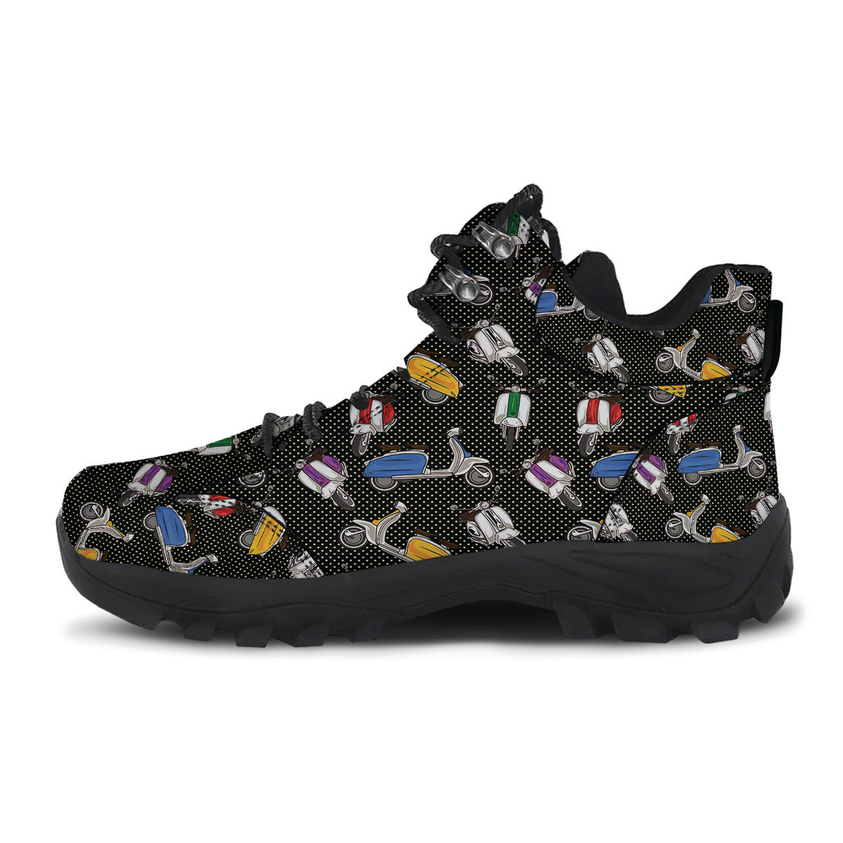 Classic Scooters Print Pattern Hiking Shoes-grizzshop