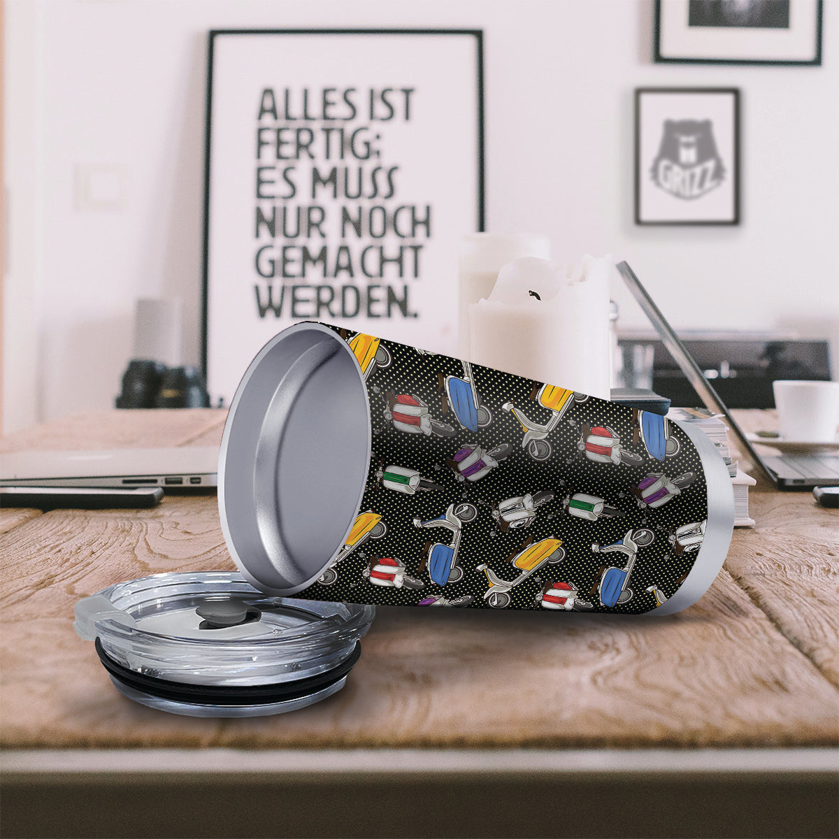 Classic Scooters Print Pattern Tumbler-grizzshop