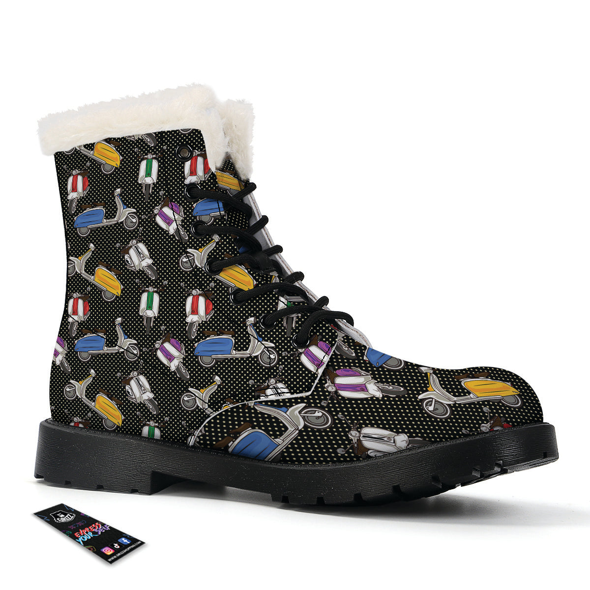 Classic Scooters Print Pattern Winter Boots-grizzshop