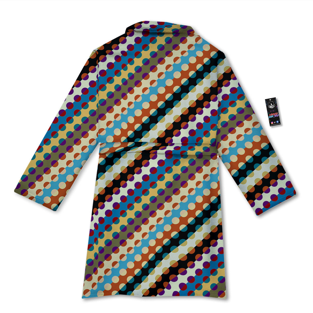 Classic Stripe Polka Dot Print Pattern Bathrobe-grizzshop