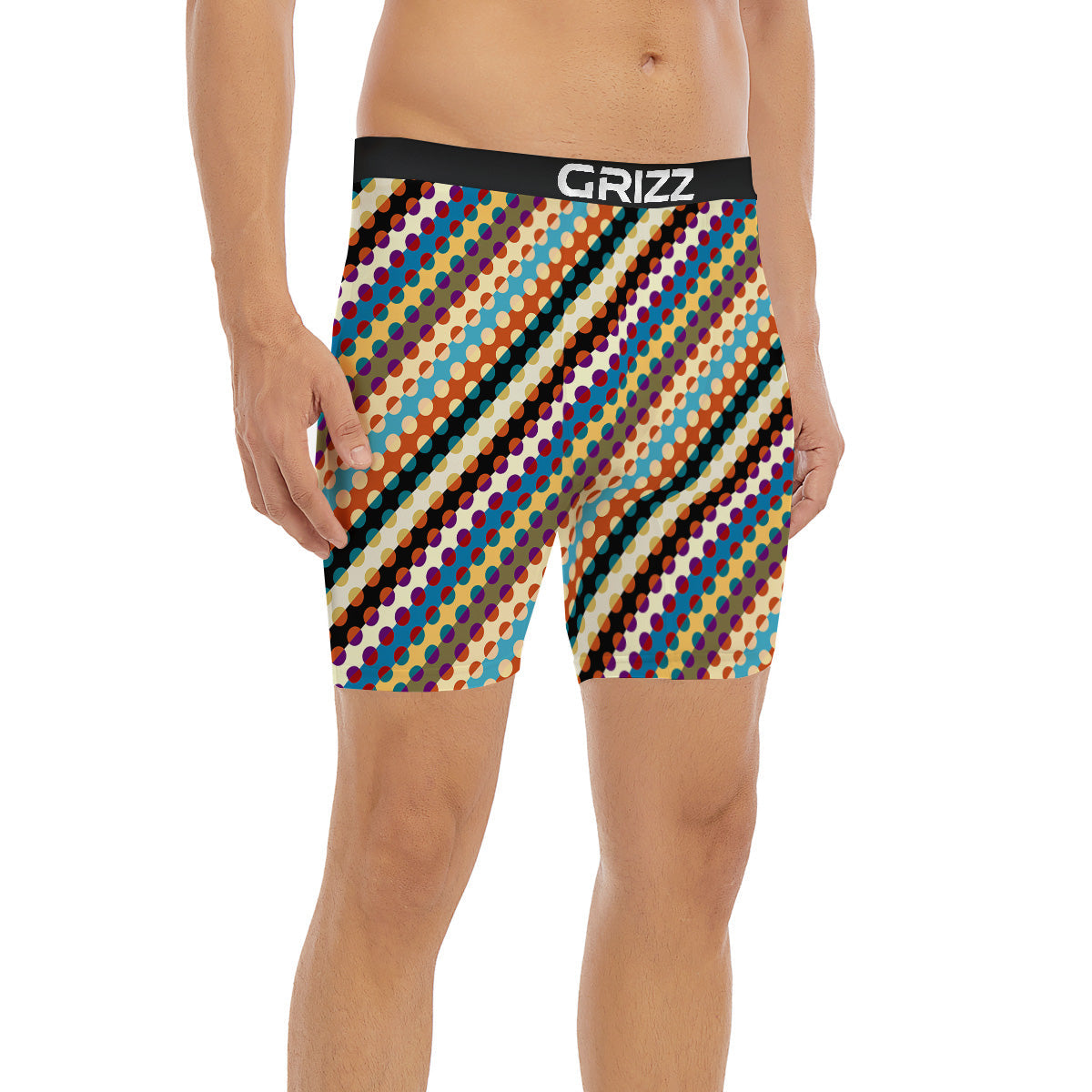 Classic Stripe Polka Dot Print Pattern Boxer Briefs-grizzshop