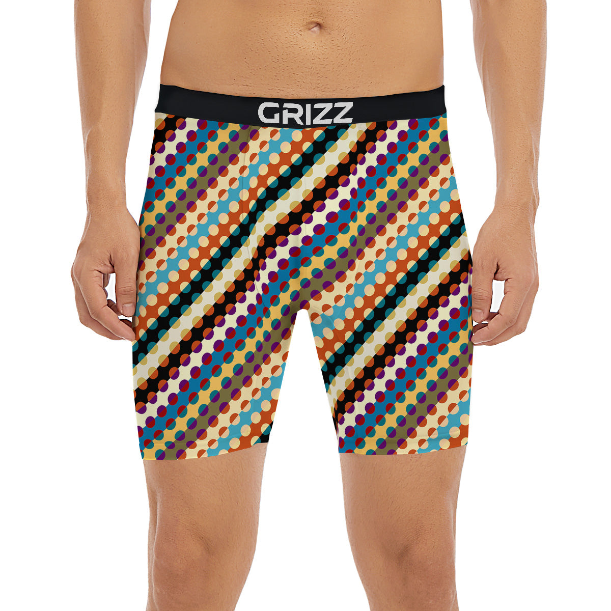 Classic Stripe Polka Dot Print Pattern Boxer Briefs-grizzshop