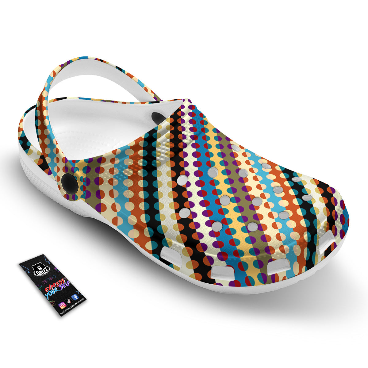 Classic Stripe Polka Dot Print Pattern Clog-grizzshop