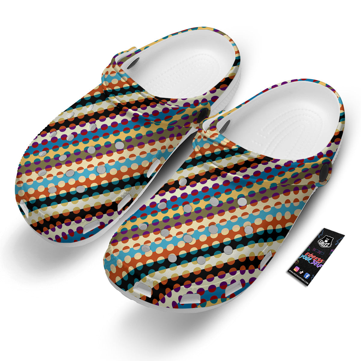 Classic Stripe Polka Dot Print Pattern Clog-grizzshop
