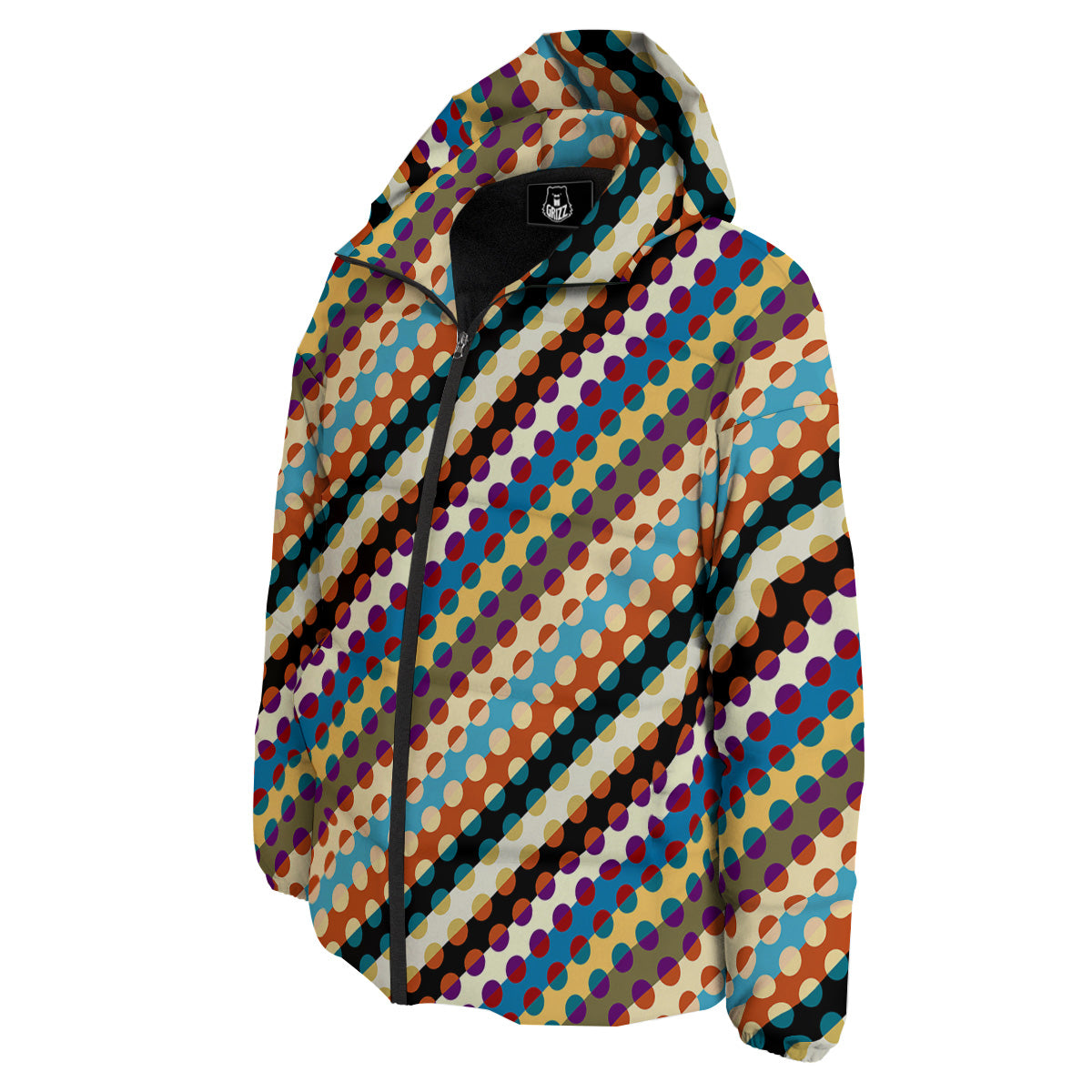 Classic Stripe Polka Dot Print Pattern Down Jacket-grizzshop