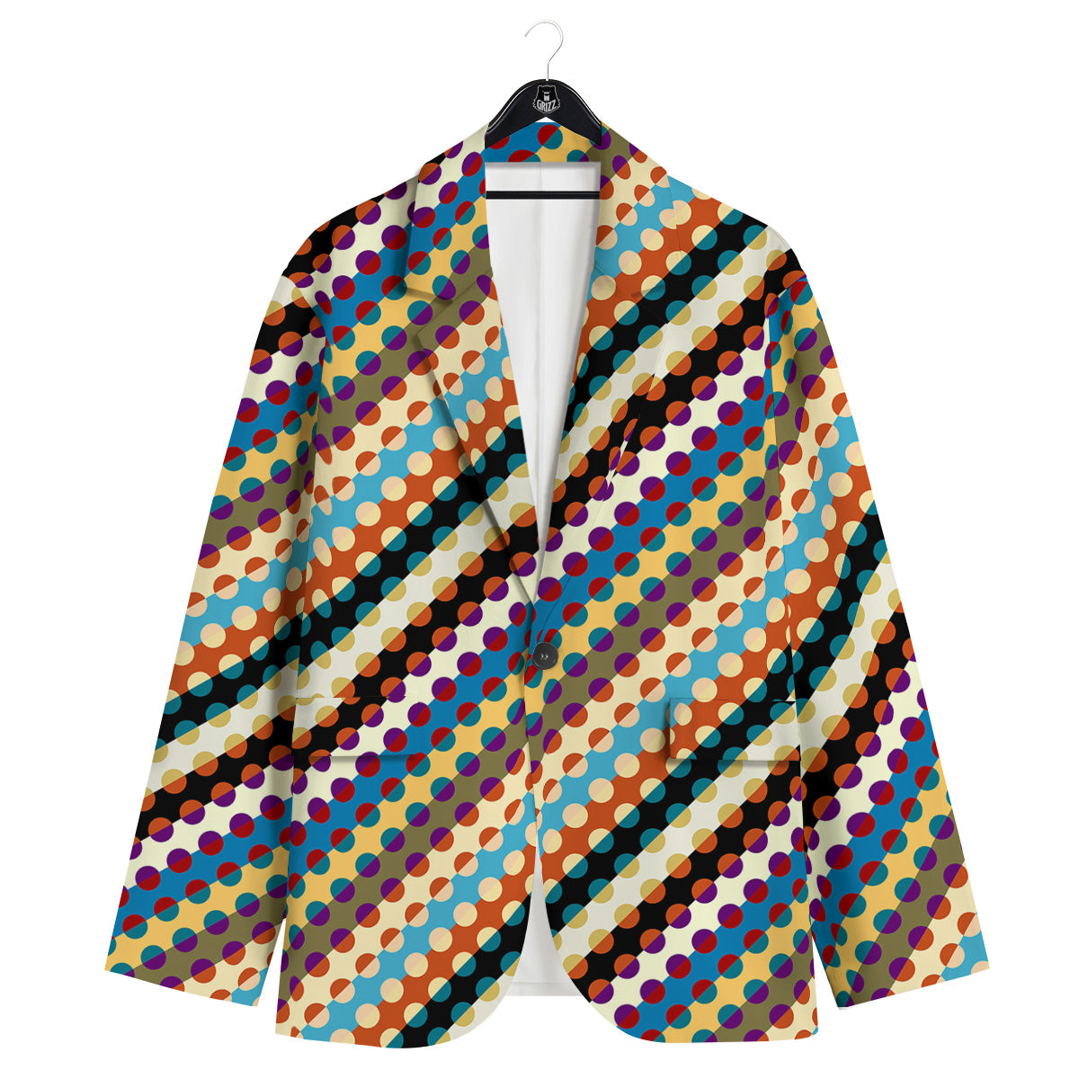 Classic Stripe Polka Dot Print Pattern Men's Sport Coat-grizzshop