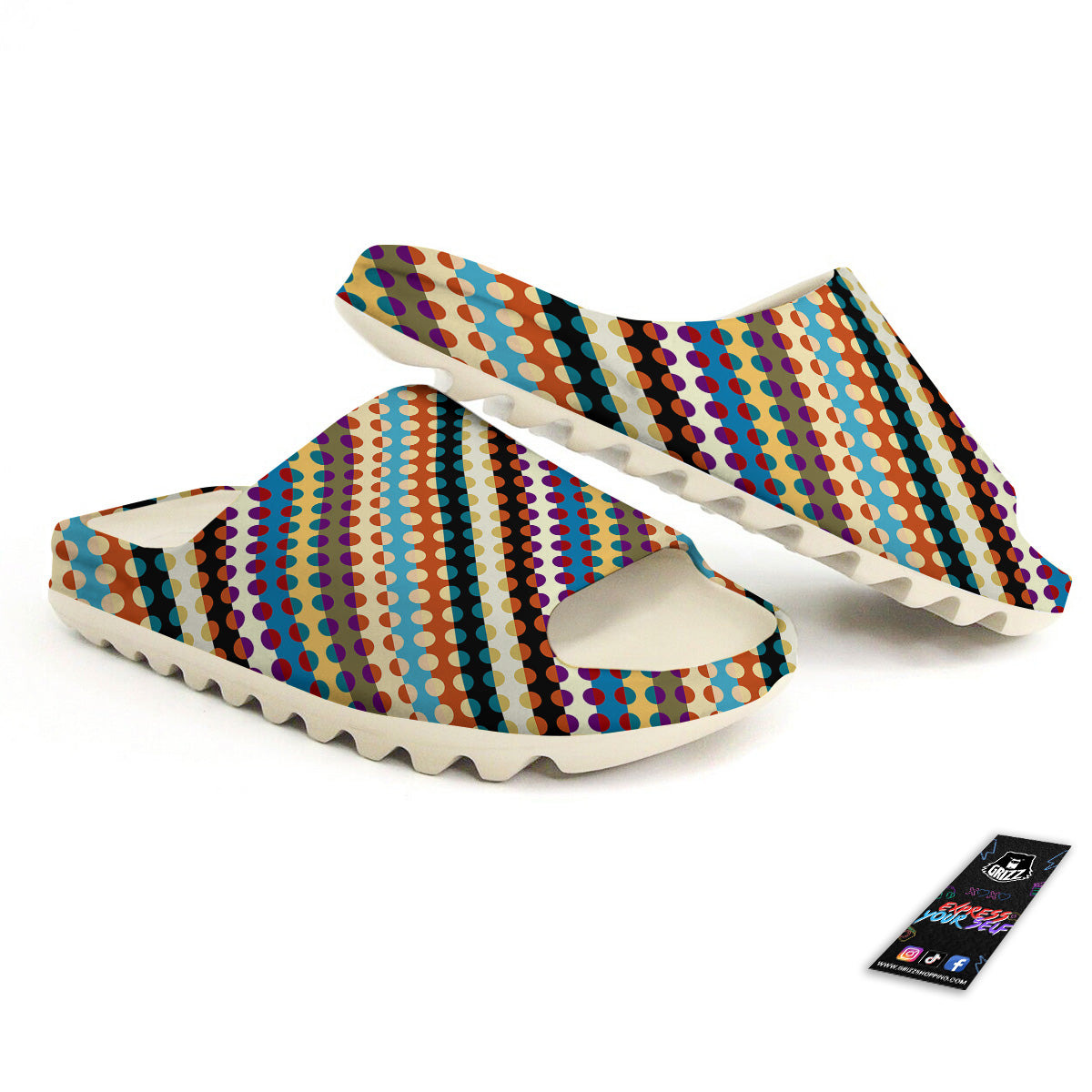Classic Stripe Polka Dot Print Pattern Sandals-grizzshop