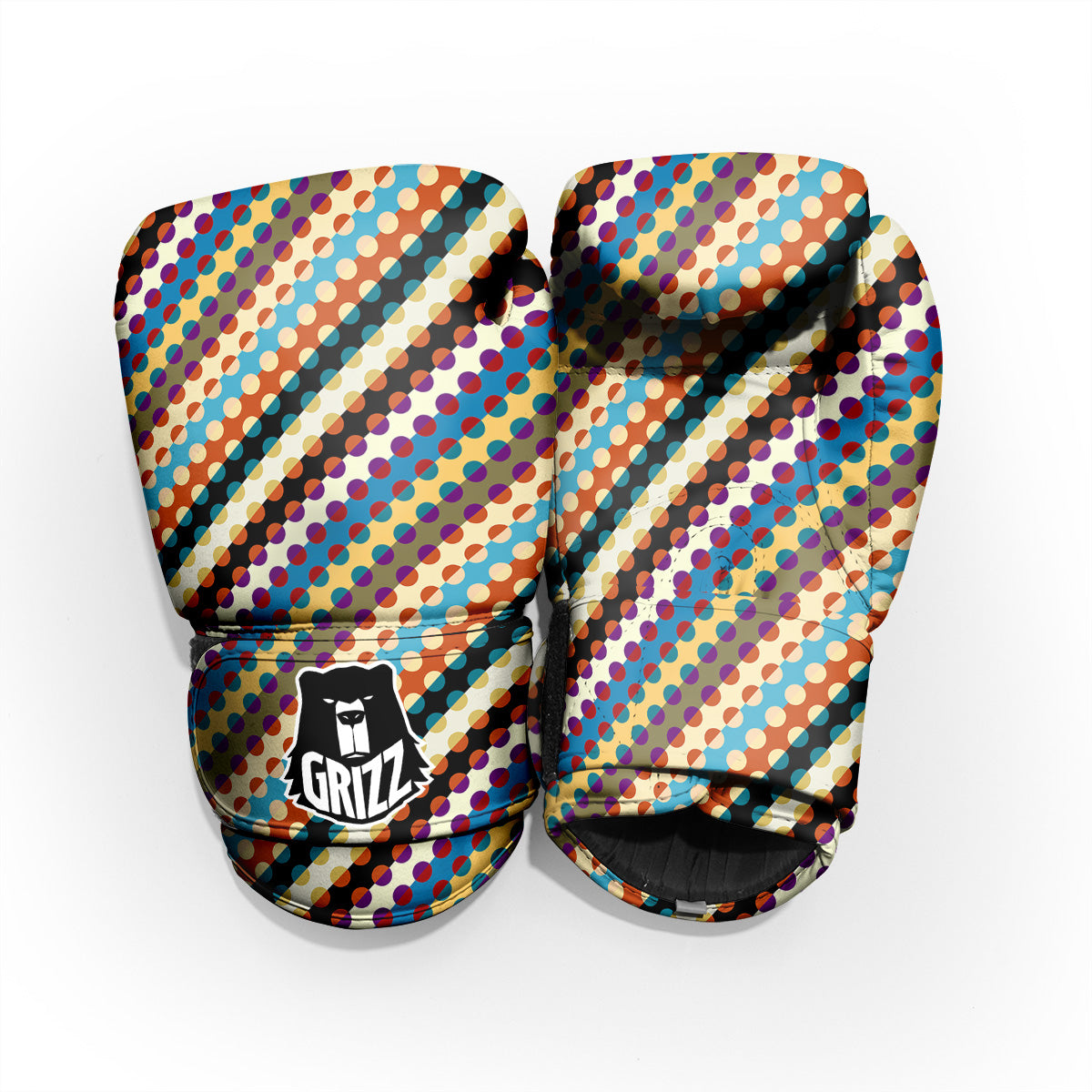 Classic Stripe Polka Dot Print Pattern Pro Boxing Glove