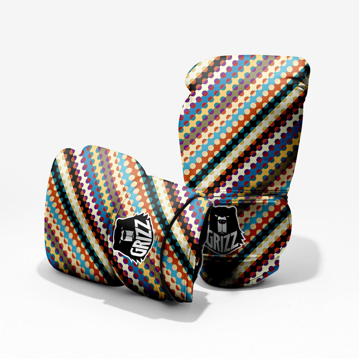 Classic Stripe Polka Dot Print Pattern Pro Boxing Glove