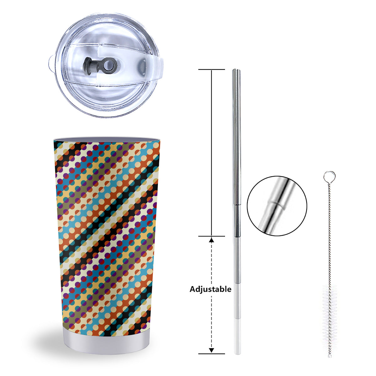 Classic Stripe Polka Dot Print Pattern Tumbler-grizzshop