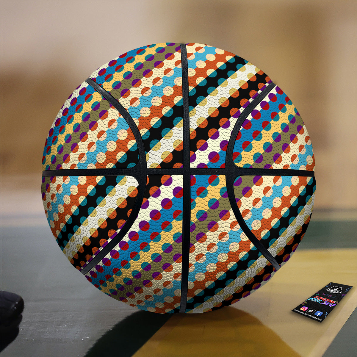 Classic Stripe Polka Dot Print Pattern Basketball