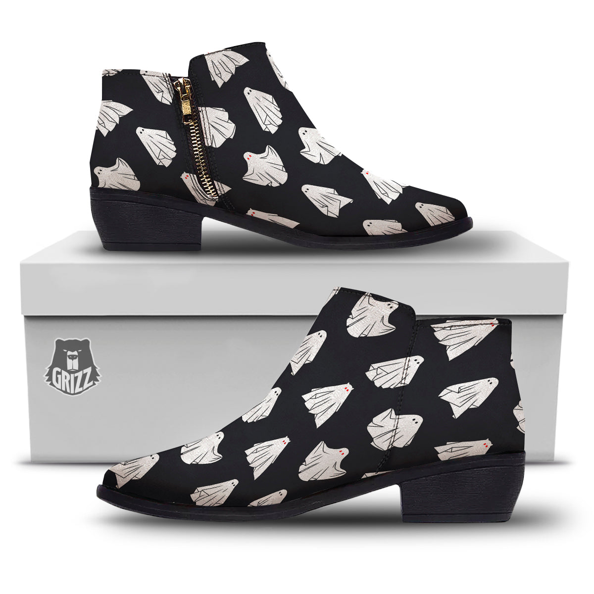 Cloth Ghosts Cartoon Print Pattern Ankle Boots-grizzshop