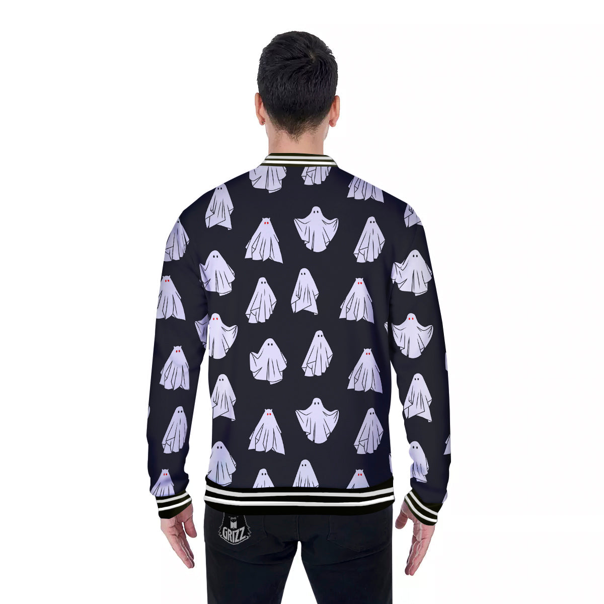 Cloth Ghosts Cartoon Print Pattern Baseball Jacket-grizzshop