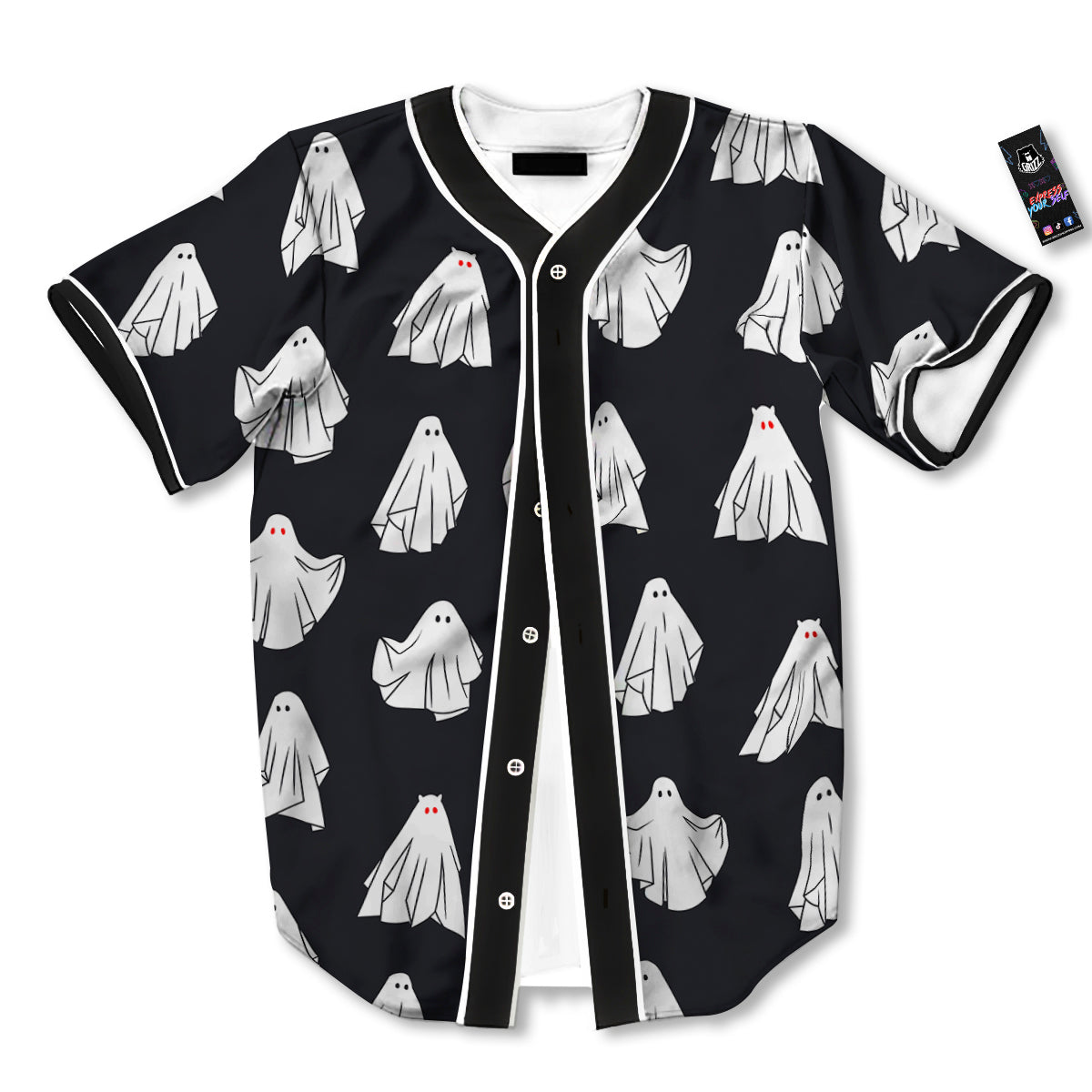 Cloth Ghosts Cartoon Print Pattern Baseball Jersey-grizzshop