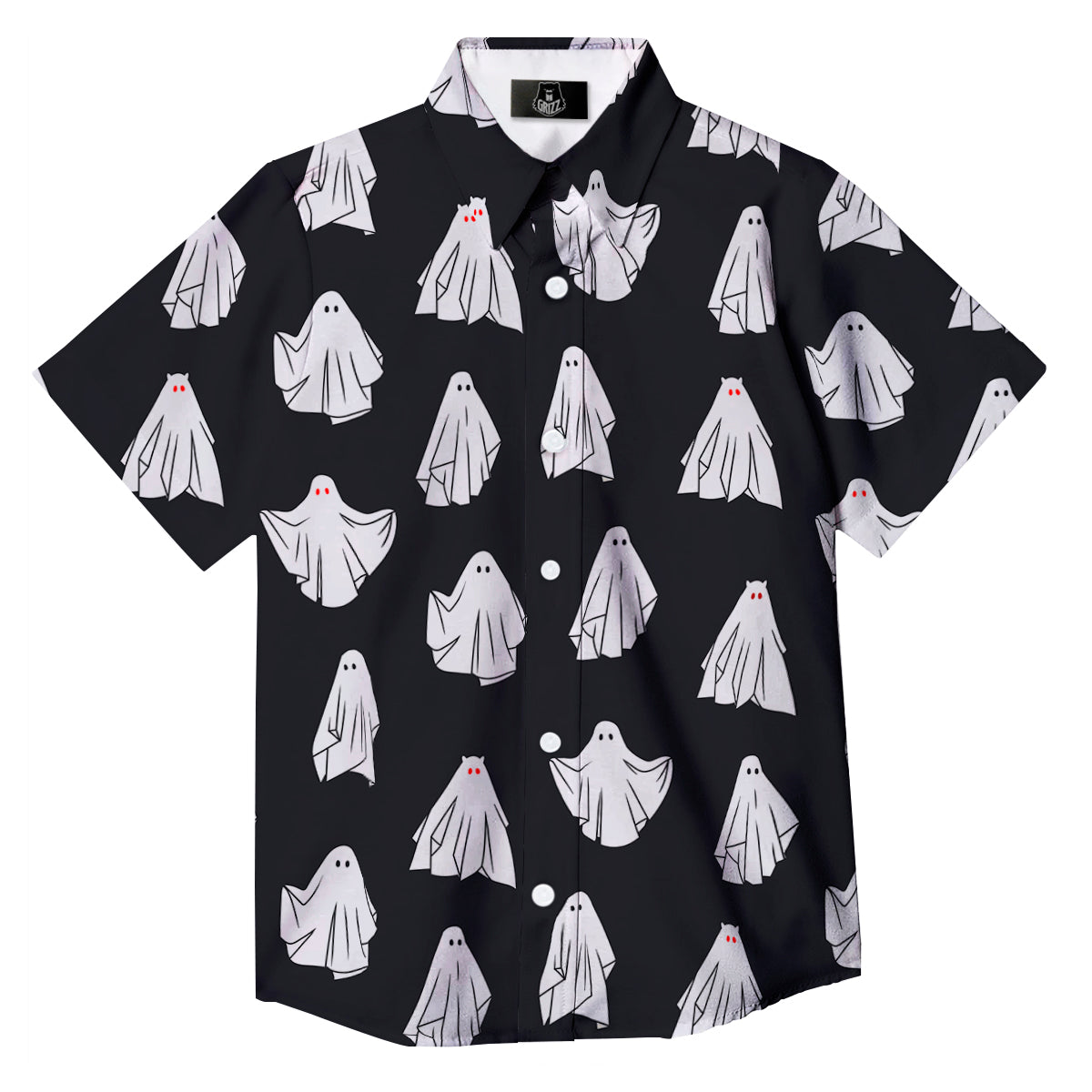 Cloth Ghosts Cartoon Print Pattern Button Up Shirt-grizzshop