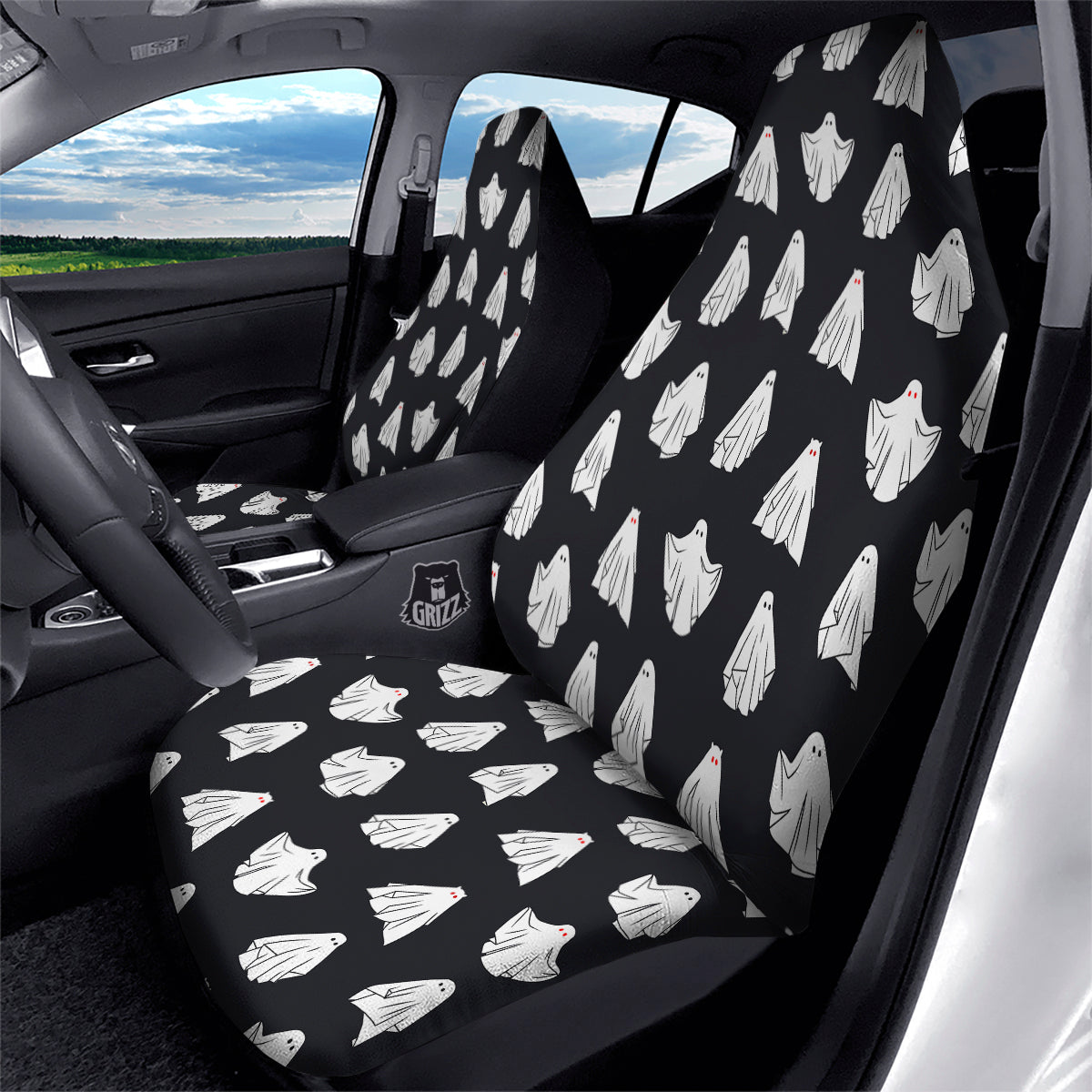 Cloth Ghosts Cartoon Print Pattern Car Seat Covers-grizzshop