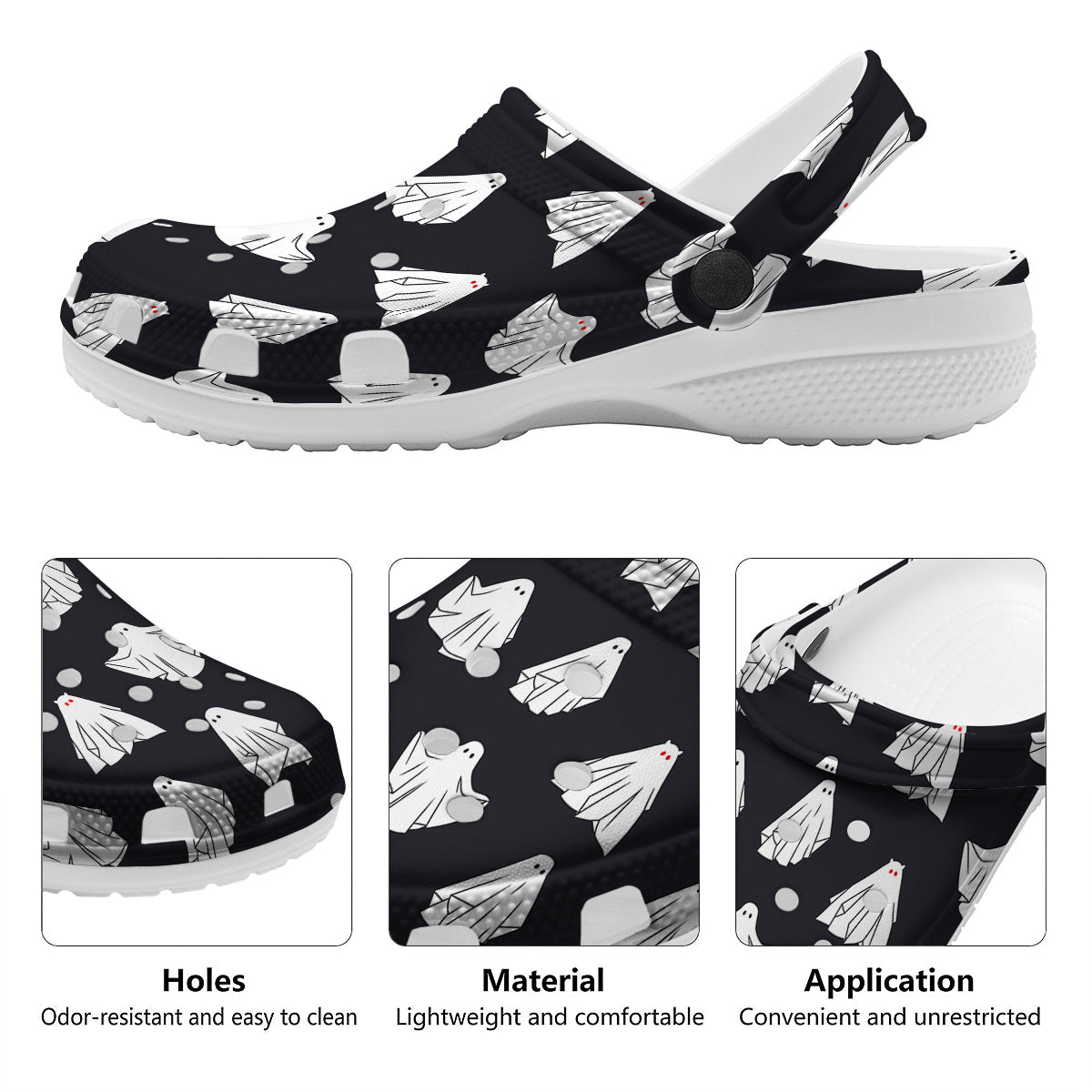 Cloth Ghosts Cartoon Print Pattern Clog-grizzshop