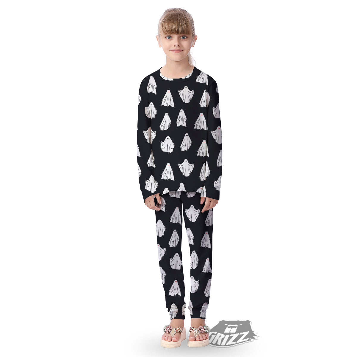 Cloth Ghosts Cartoon Print Pattern Kid's Pajamas-grizzshop