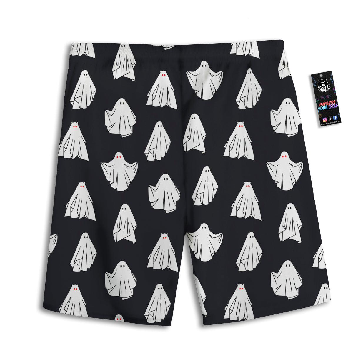 Cloth Ghosts Cartoon Print Pattern Men's Athletic Shorts