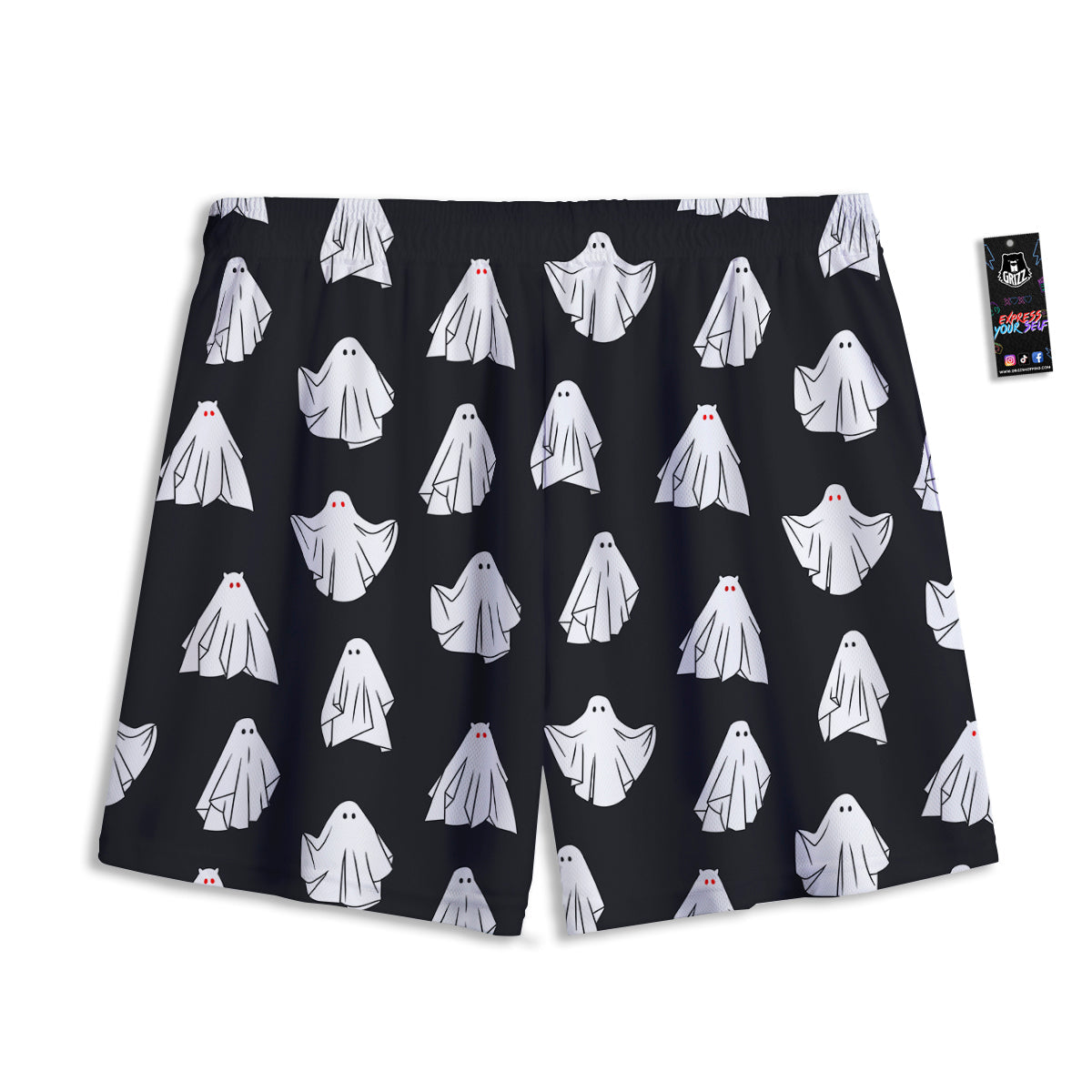 EDM Geometric Green Light Print Mesh Shorts