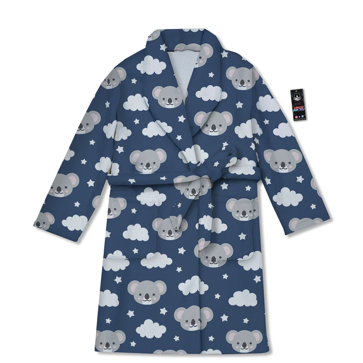 Cloud And Koala Bear Print Pattern Bathrobe-grizzshop