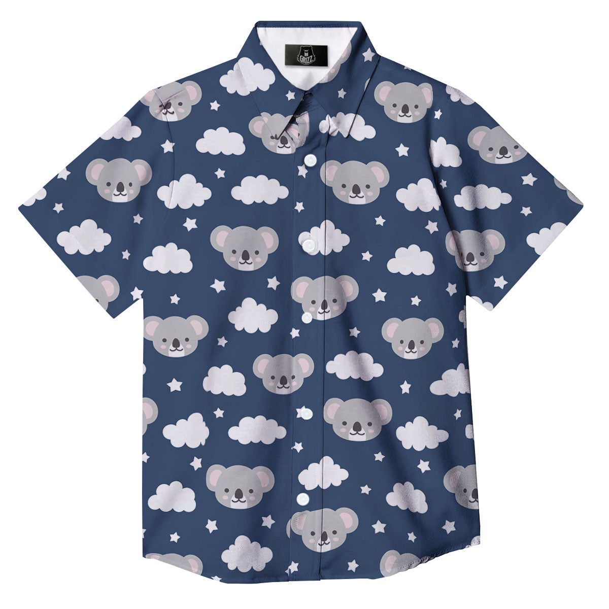 Cloud And Koala Bear Print Pattern Button Up Shirt-grizzshop