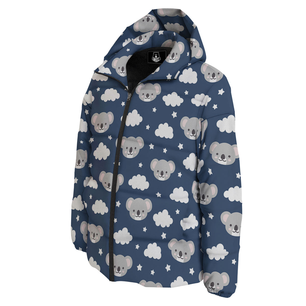 Cloud And Koala Bear Print Pattern Down Jacket-grizzshop