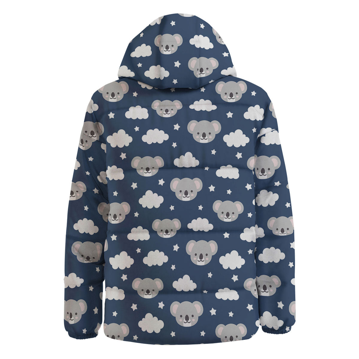 Cloud And Koala Bear Print Pattern Down Jacket-grizzshop