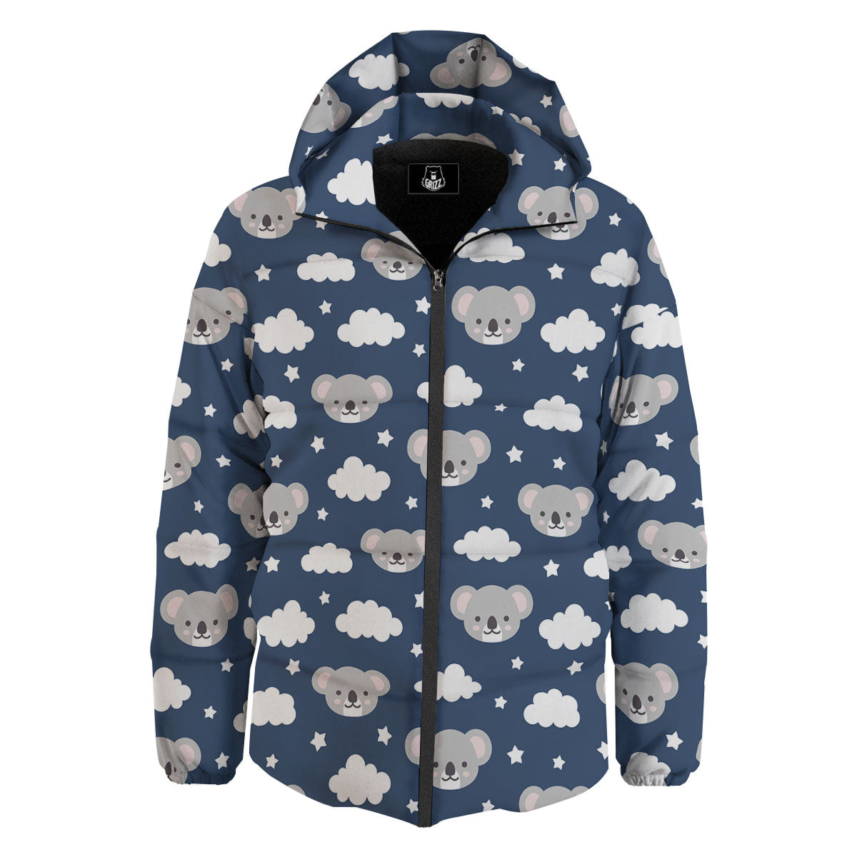 Cloud And Koala Bear Print Pattern Down Jacket-grizzshop