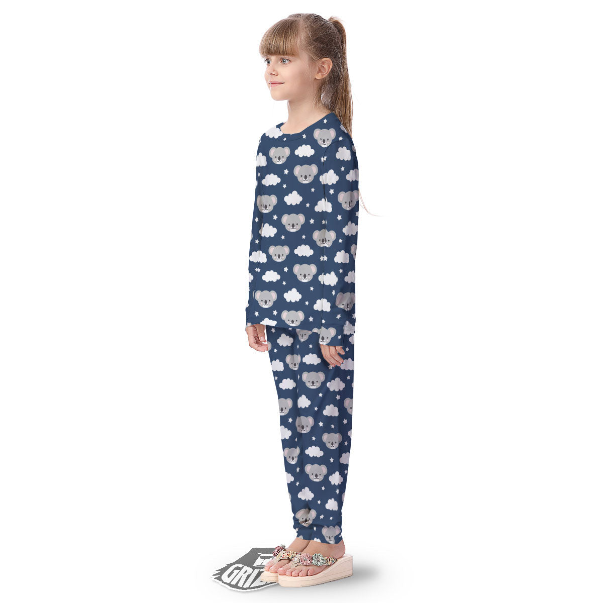 Cloud And Koala Bear Print Pattern Kid's Pajamas-grizzshop