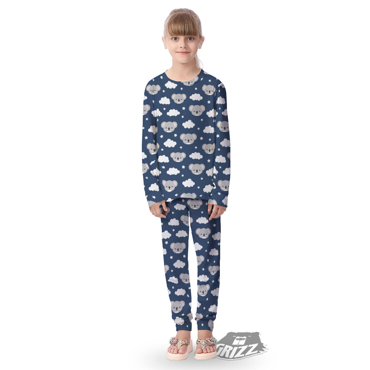 Cloud And Koala Bear Print Pattern Kid's Pajamas-grizzshop