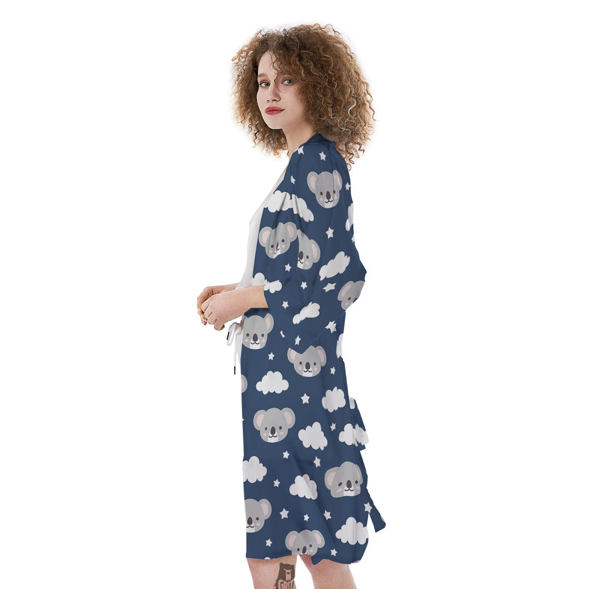 Cloud And Koala Bear Print Pattern Kimono-grizzshop