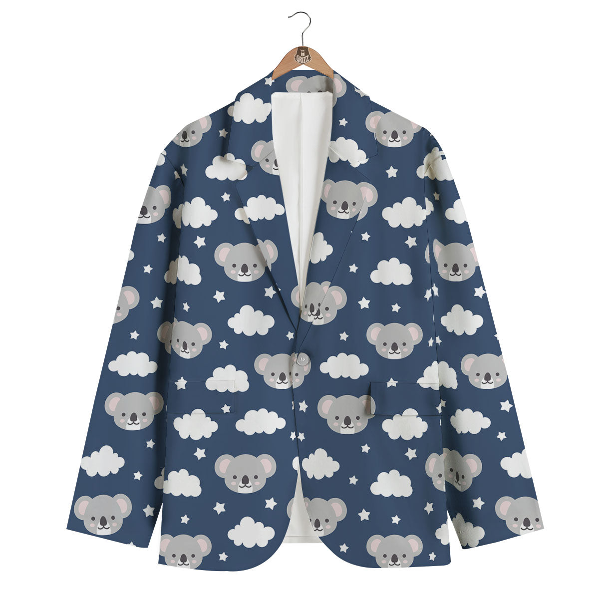 Cloud And Koala Bear Print Pattern Men's Blazer-grizzshop