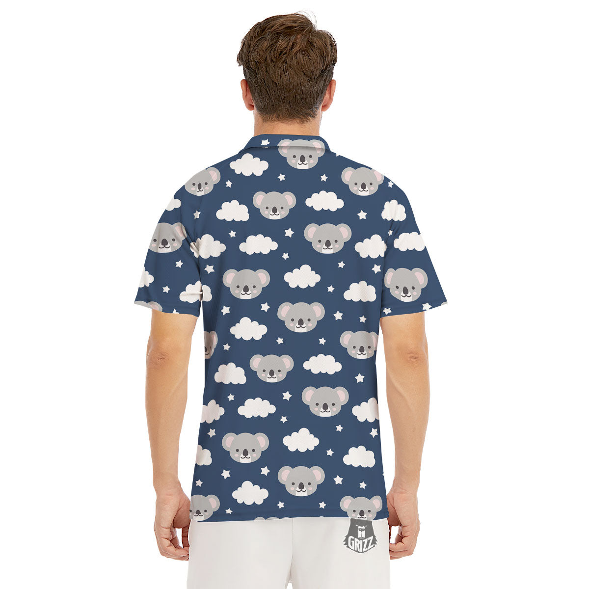 Cloud And Koala Bear Print Pattern Men's Golf Shirts-grizzshop