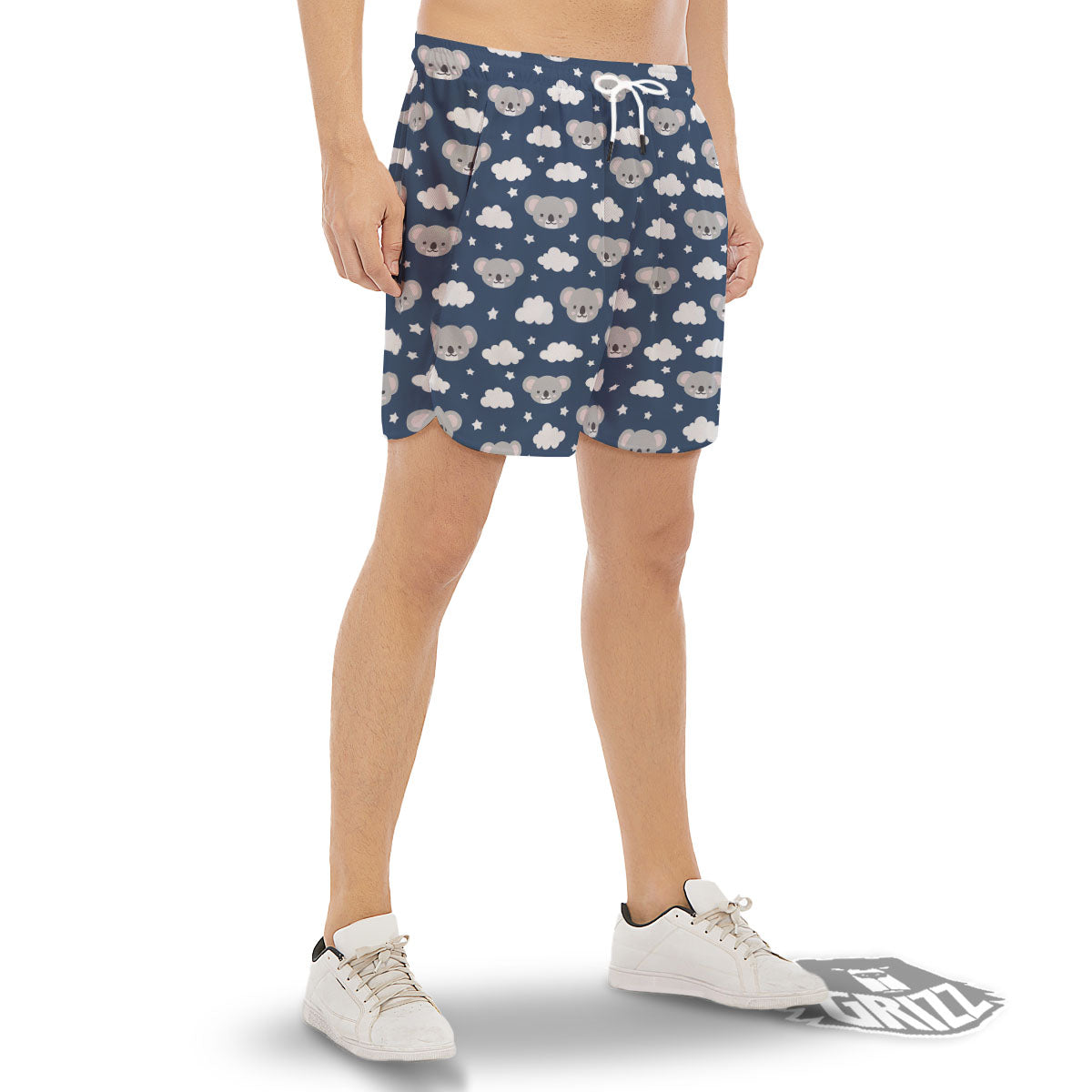 Cloud And Koala Bear Print Pattern Men's Gym Shorts-grizzshop