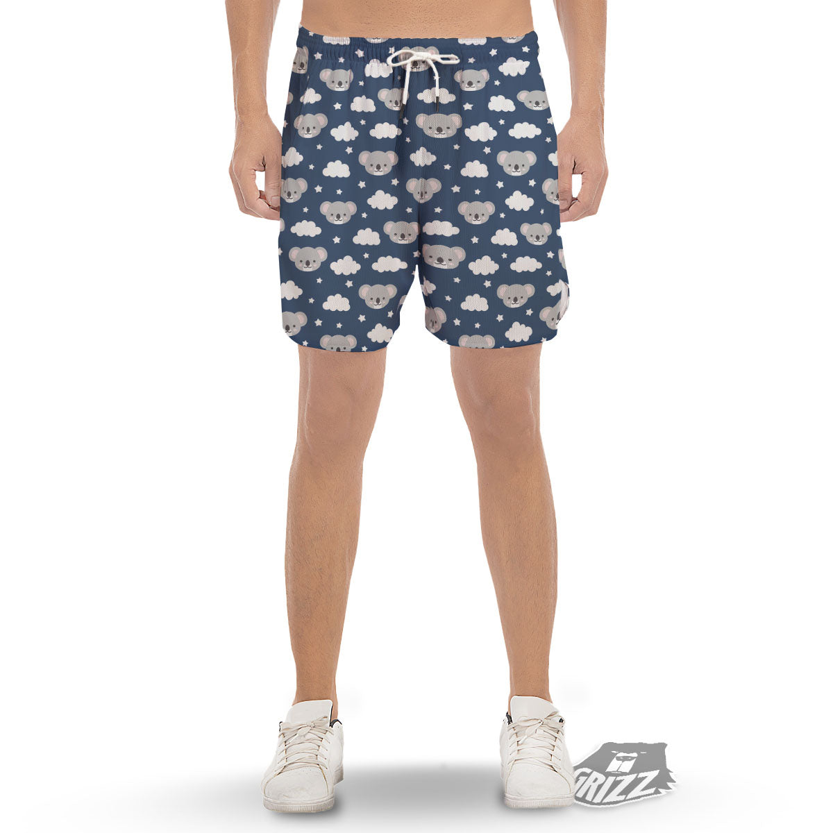Cloud And Koala Bear Print Pattern Men's Gym Shorts-grizzshop