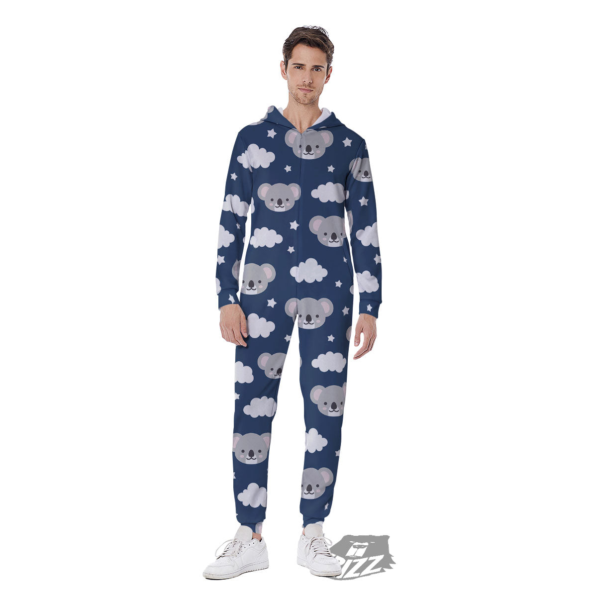 Cloud And Koala Bear Print Pattern Men's Jumpsuit-grizzshop