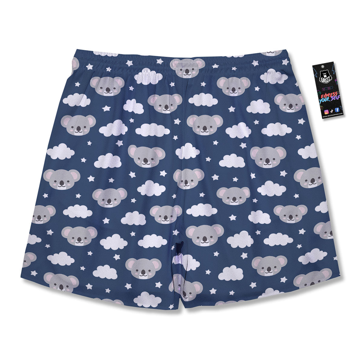 Cloud And Koala Bear Print Pattern Men's Running Shorts-grizzshop