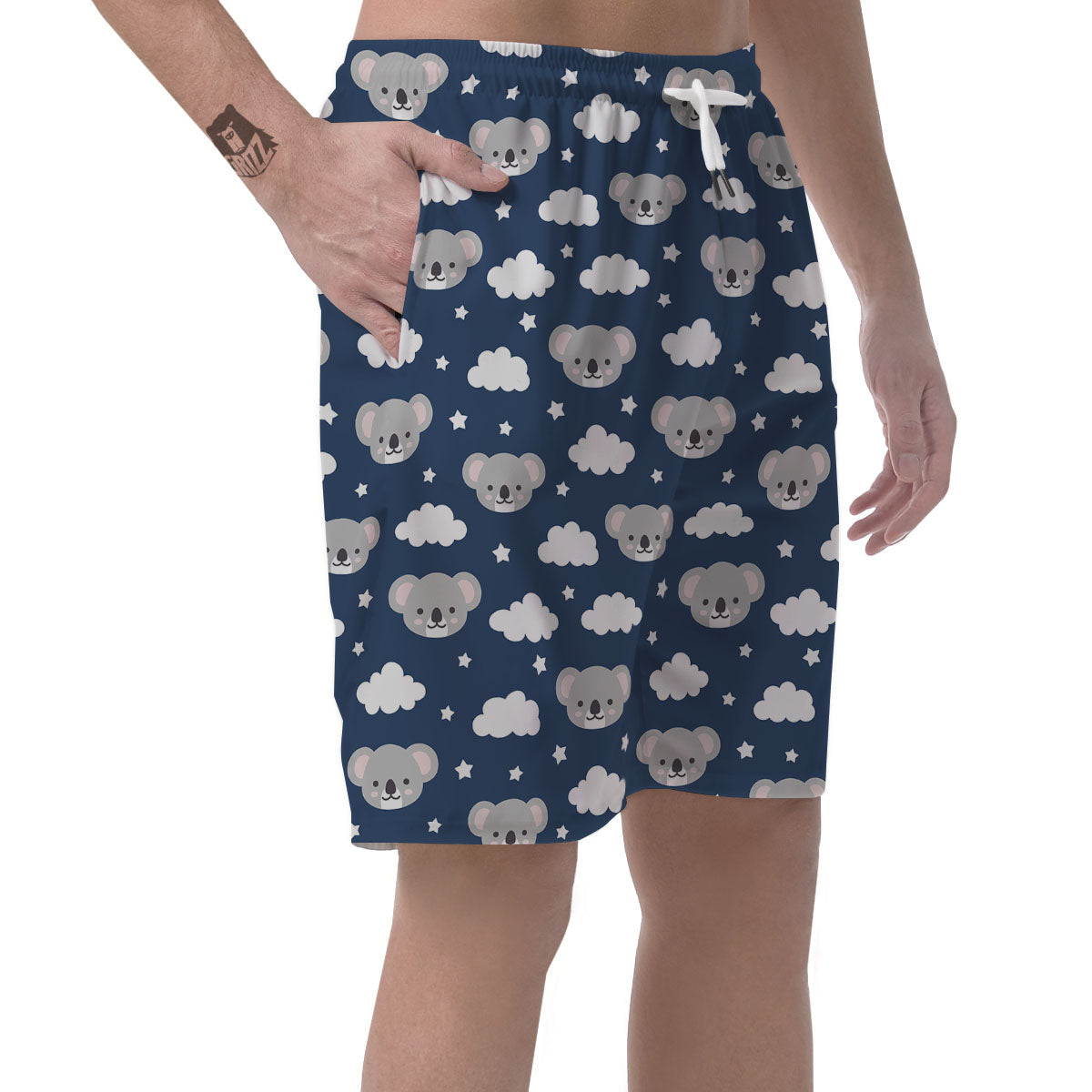 Cloud And Koala Bear Print Pattern Men's Shorts-grizzshop