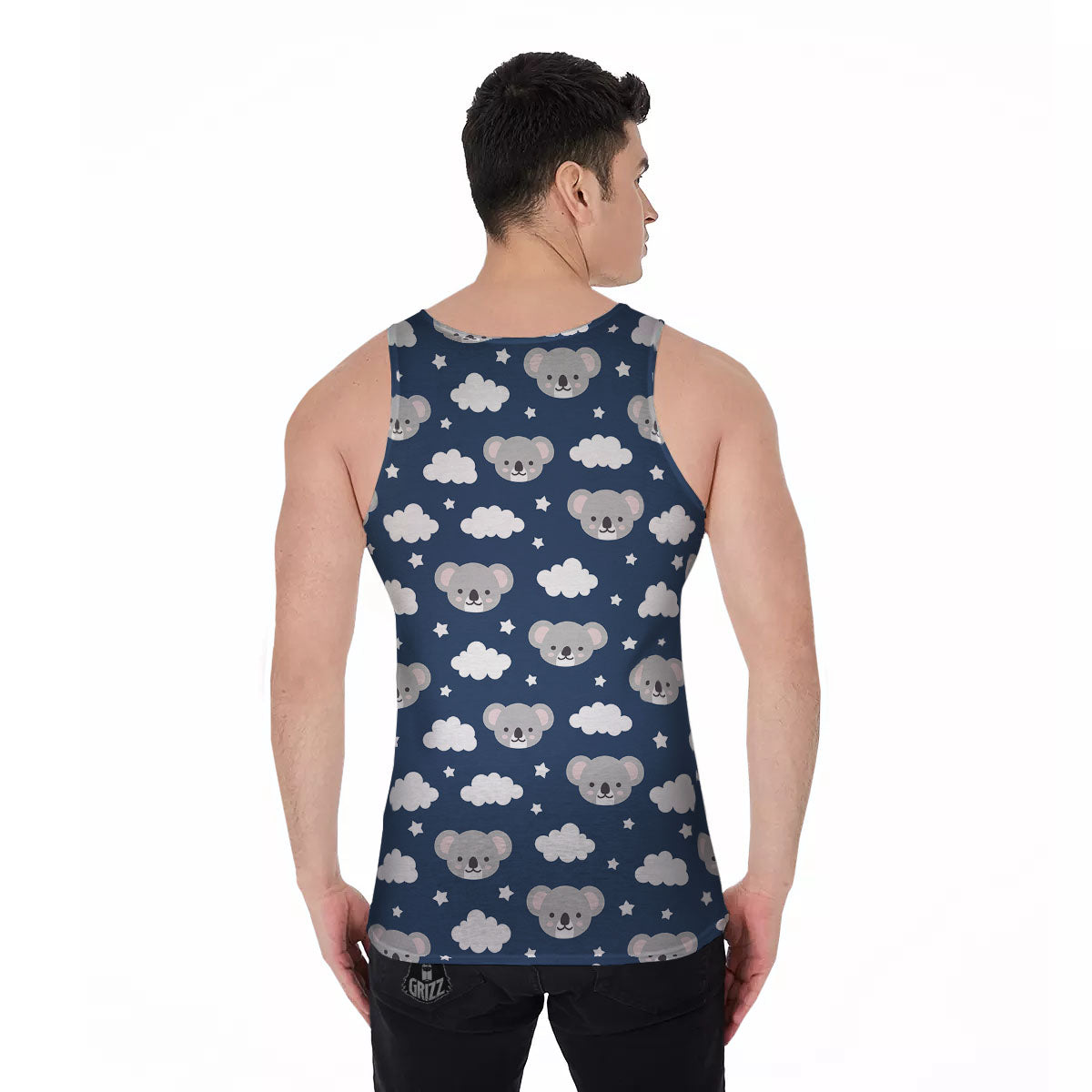 Cloud And Koala Bear Print Pattern Men's Tank Top-grizzshop