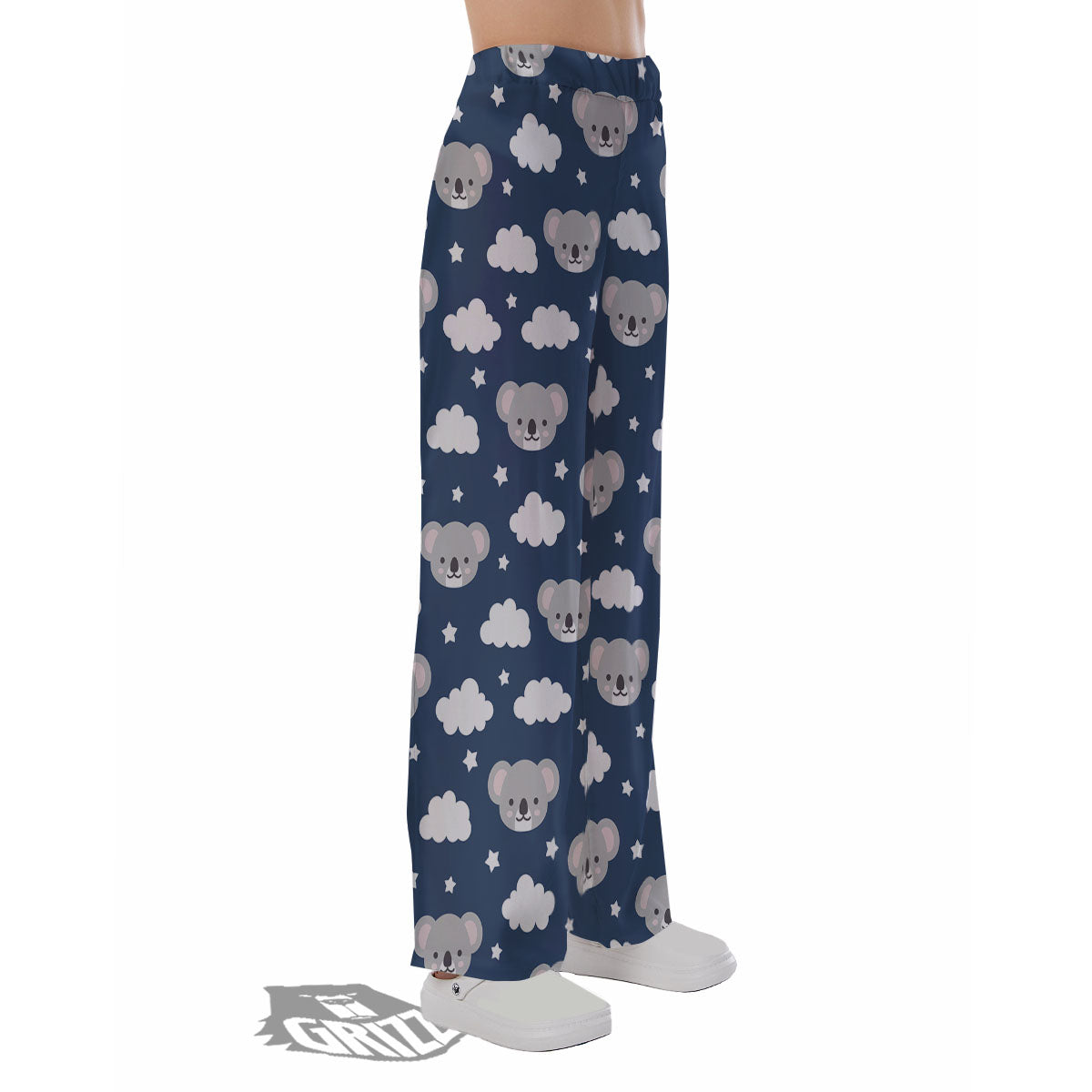 Cloud And Koala Bear Print Pattern Pajama Pants-grizzshop